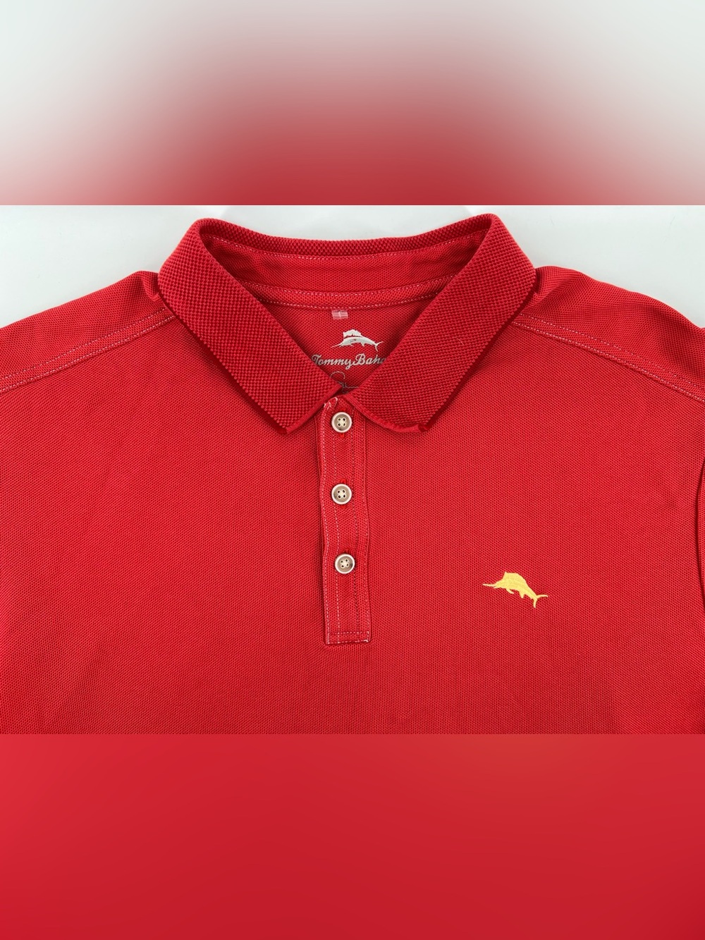 Tommy Bahama Polo Shirt Mens XL Red Supima Cotton Blend Short Sleeve Golf Casual